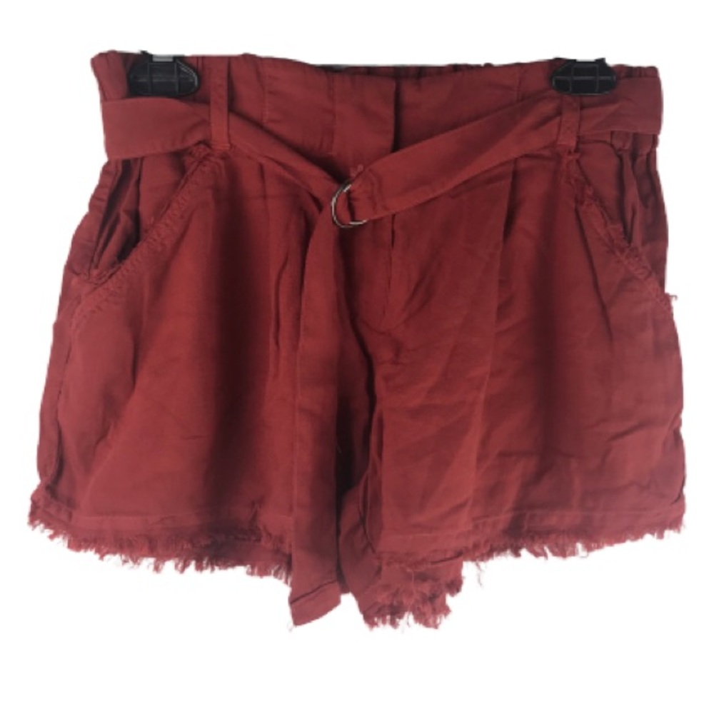 SPLENDID Cross Hatch High Waisted Shorts Brick Red NWT - Picture 8 of 8